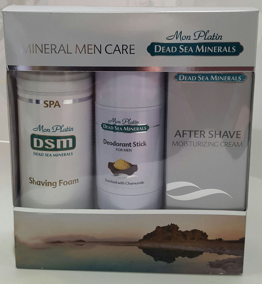 заказать и купить Mon Platin DSM Подарочный набор для мужчин для лица (Увлажняющая эмульсия после бритья 150 мл, Пена для бритья 250 мл, Дезодорант для мужчин 80 мл )
