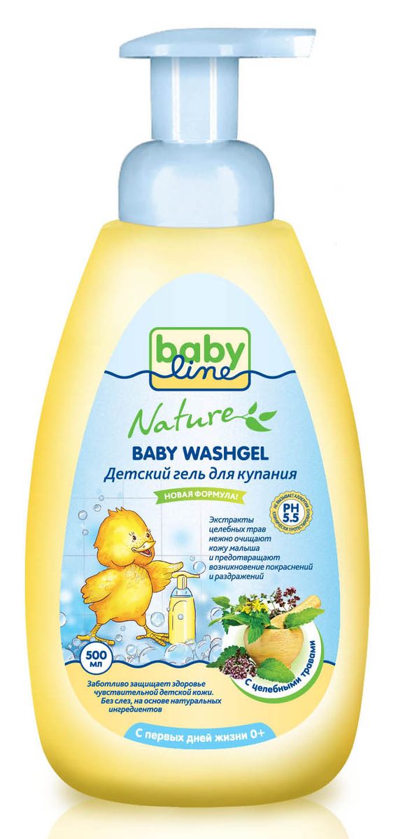 заказать и купить BabyLine Nature Гель для купания с целебными травами для детей с первых дней жизни 500 мл