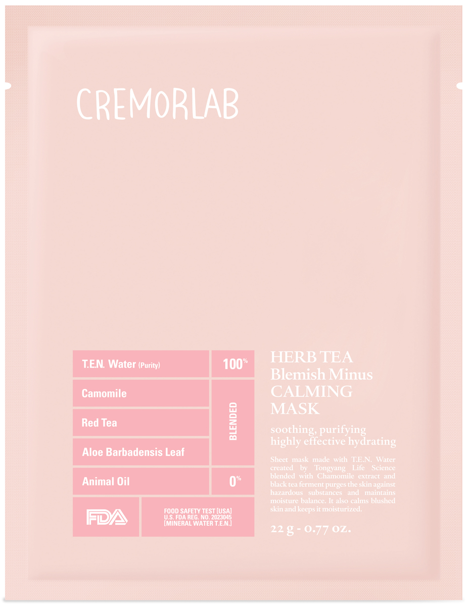 заказать и купить Cremorlab Herb Tea Blemish Minus Calming Mask / Маска успокаивающая с экстрактами ромашки и чая 1 шт