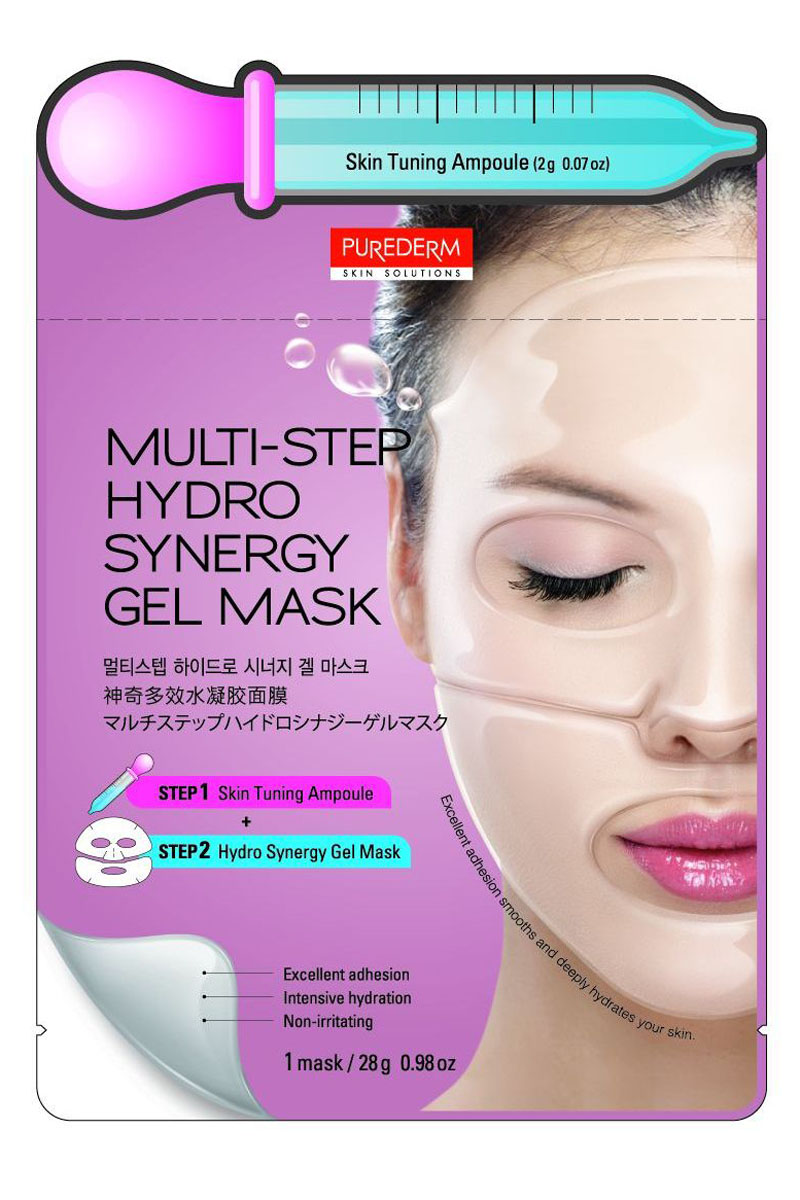 заказать и купить Purederm Многоступенчатая система ухода: Ампула для подготовки кожи, 2 г + Гидрогелевая маска с эффектом синергии, 28 г
