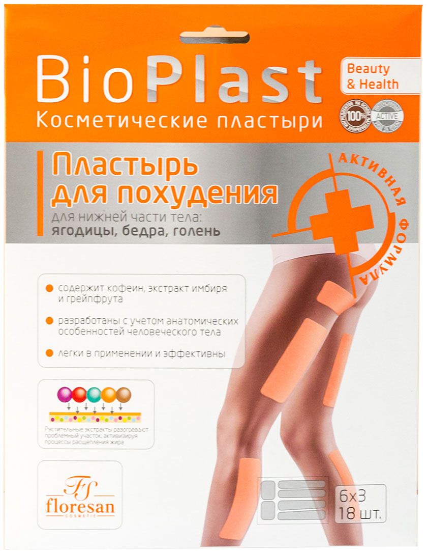 заказать и купить Floresan Bio Plast Пластырь для похудения для нижней части тела: ягодицы, бедра, голень, 35 г