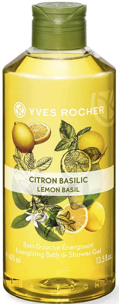 заказать и купить Yves Rocher гель для душа и ванны Лимон и базилик, 400 мл