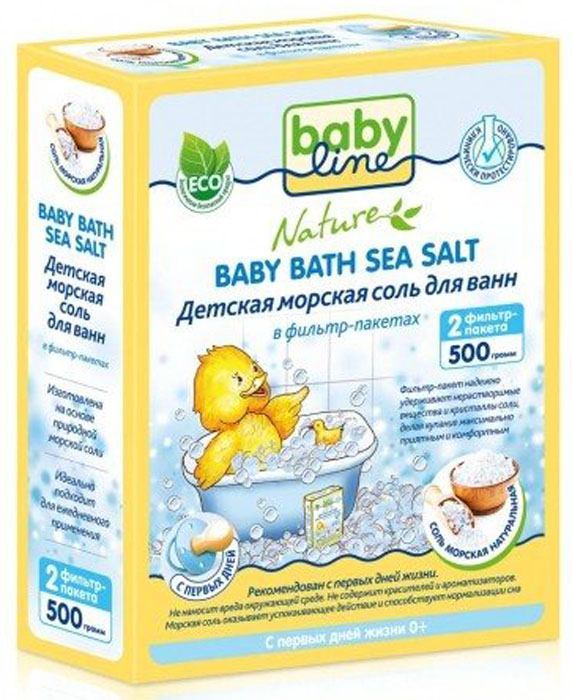 заказать и купить BabyLine Nature Детская морская соль для ванн натуральная 500 г