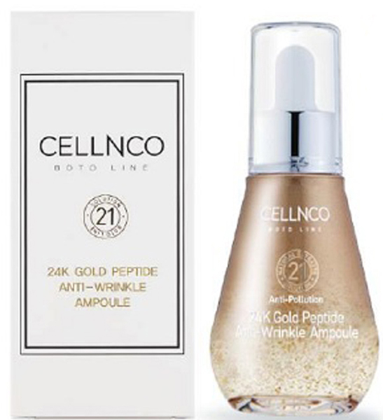заказать и купить Cellnco Boto Line 24K Gold Peptide Anti-Wrinkle Ampoule Сыворотка для лица с 24-каратным золотом против морщин, 50 мл