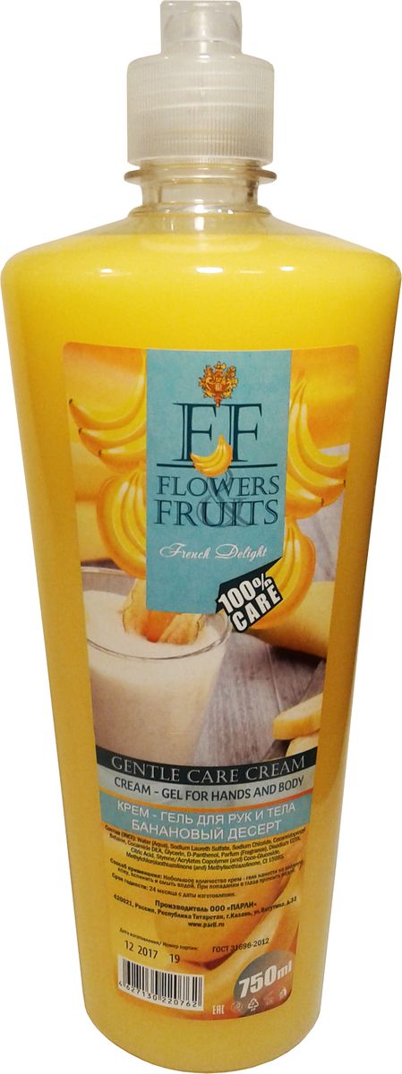заказать и купить Flowers Fruits Крем-гель для рук и тела Банановый десерт, 750 мл