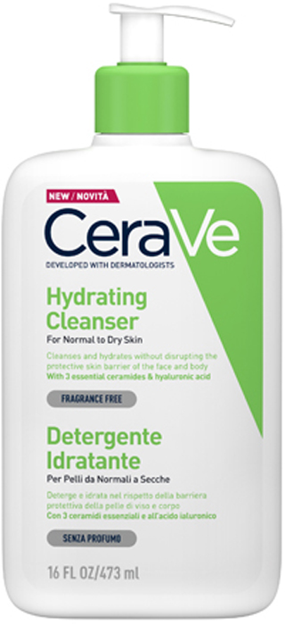 заказать и купить CeraVe Увлажняющий очищающий крем-гель для нормальной и сухой кожи лица и тела, 473 мл