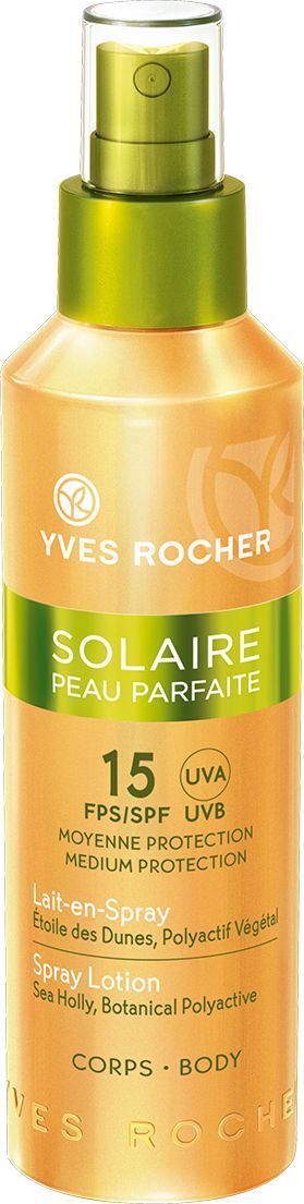 заказать и купить Yves Rocher Солнцезащитное молочко-спрей для тела SPF 15, 150 мл